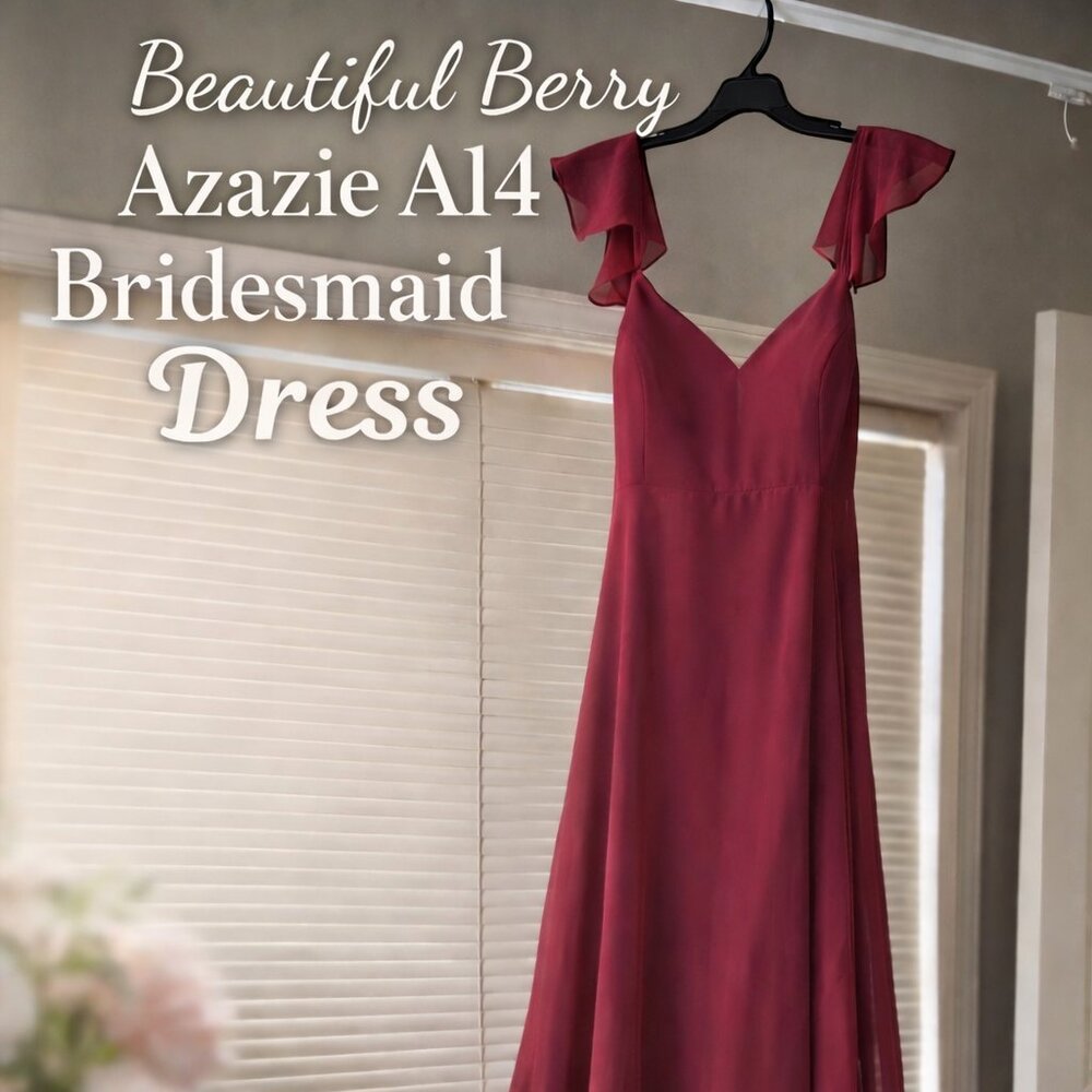 Azazie A14 Berry Chiffon Bridesmaid Dress